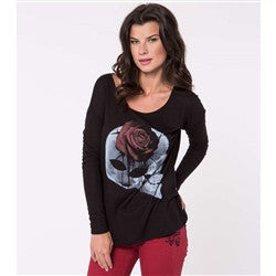 Metal Mulisha Womens X-Ray Long Sleeve Top - Black - Medium
