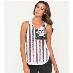 Metal Mulisha Womens Hell Flag Tank - White