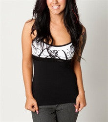 Metal Mulisha Womens Take Flight Tank - Black/White - X-Small