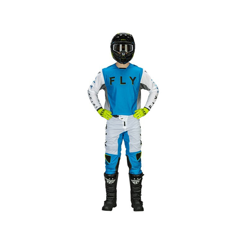 FLY Racing 2024 Kinetic Mesh Kore Jersey Pant Combo - Blue/White/Hi-Vis