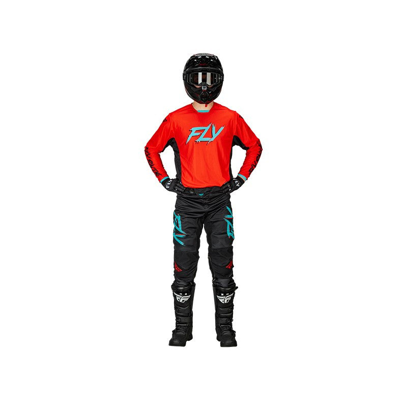 FLY Racing 2024 Kinetic Mesh Rave Jersey Pant Combo - Red/Black/Mint