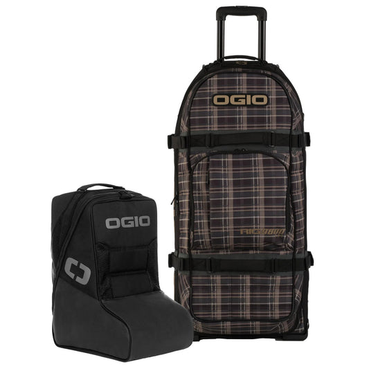 OGIO RIG 9800 PRO Plaidly Tan/Black Wheeled Gearbag with Boot Bag