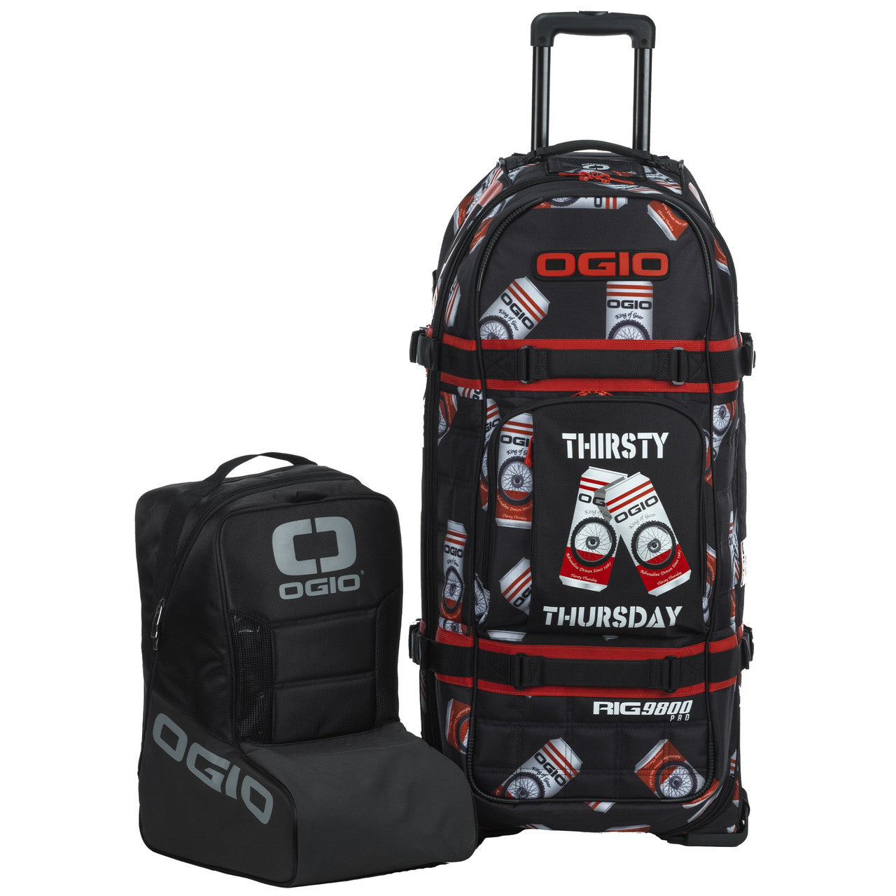 OGIO Rig 9800 Pro Thirsty Thursday Wheeled Gear Bag and MX Boot Bag