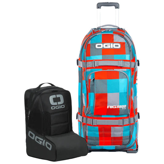 OGIO RIG 9800 PRO Blockade Red Wheeled Gearbag with Boot Bag