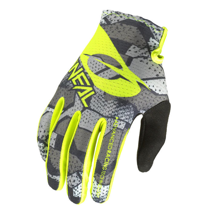 Oneal 2024 Matrix Camo Gloves - Grey/Yellow