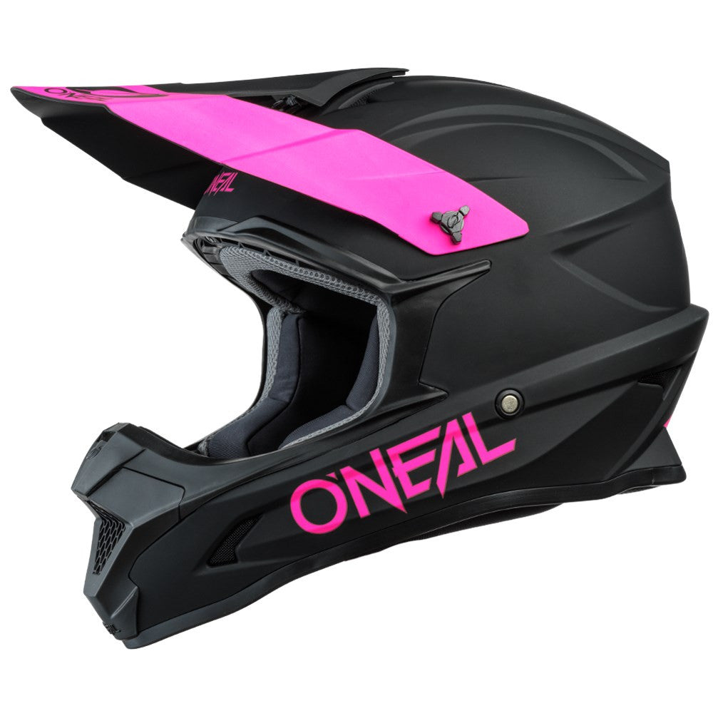 O'Neal 2024 Womens 1 Series Solid Helmet and Goggle Combo Black/Pink