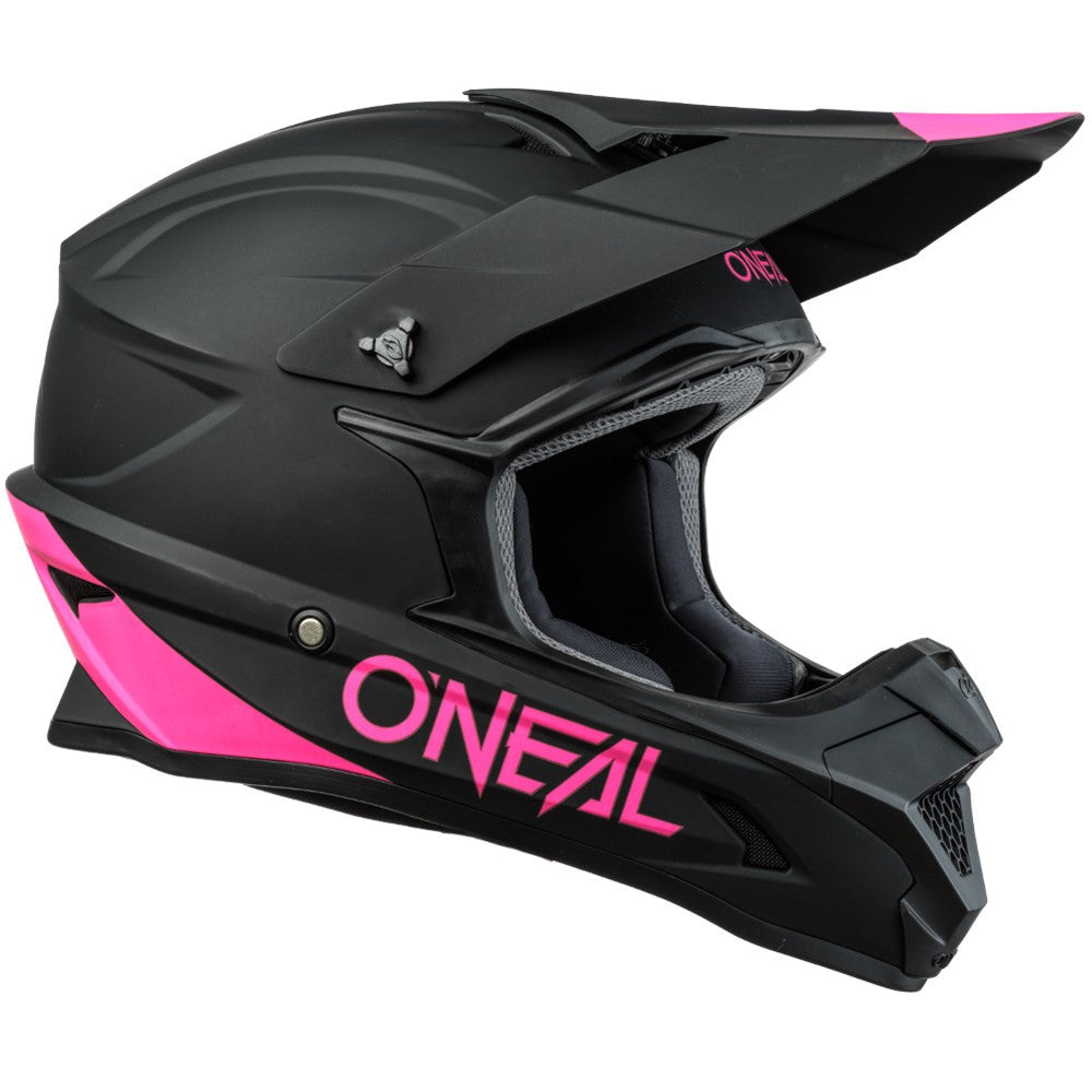 O'Neal 2024 Womens 1 Series Solid Helmet and Goggle Combo Black/Pink