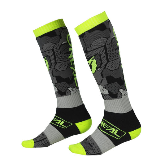 Oneal Pro MX Sox Camo Socks - Grey/Yellow