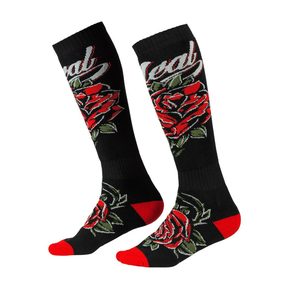 Oneal PRO MX Roses Sox - Black/Red