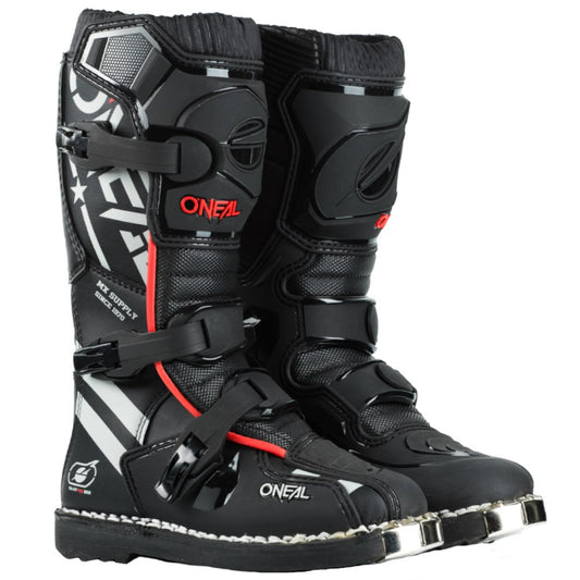Oneal 2025 Youth Element Squadron Boots - Black/White/Red
