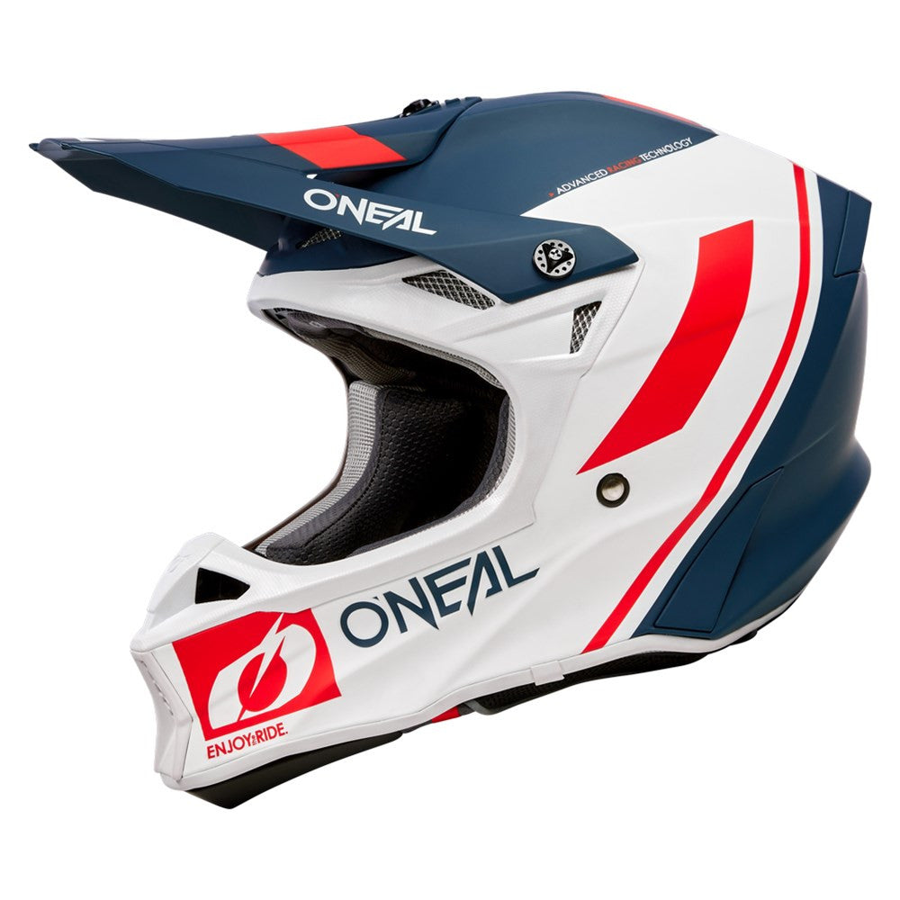O'Neal 2024 10 Series Hyperlite Flow V.23 Helmet and Goggle Combo Blue/White/Red
