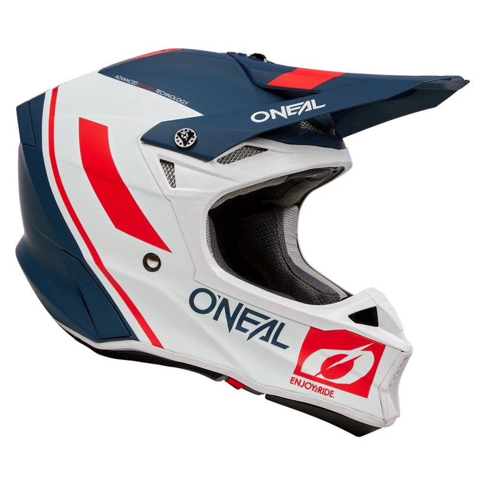 O'Neal 2024 10 Series Hyperlite Flow V.23 Helmet and Goggle Combo Blue/White/Red