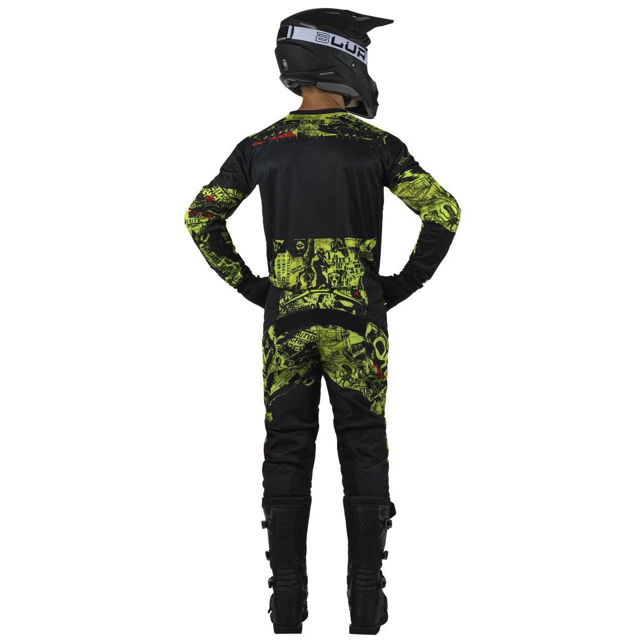 O'Neal 2025 Youth Element Attack Jersey Pant Combo Black/Neon