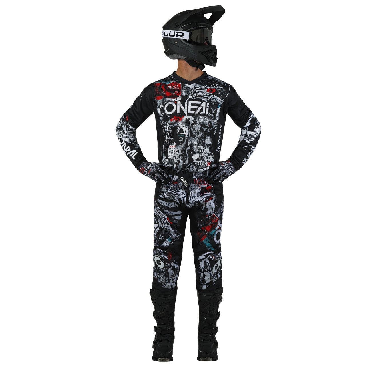 O'Neal 2025 Youth Element Attack Jersey Pant Combo Black/White