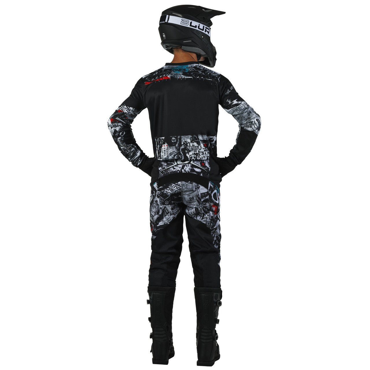 O'Neal 2025 Youth Element Attack Jersey Pant Combo Black/White