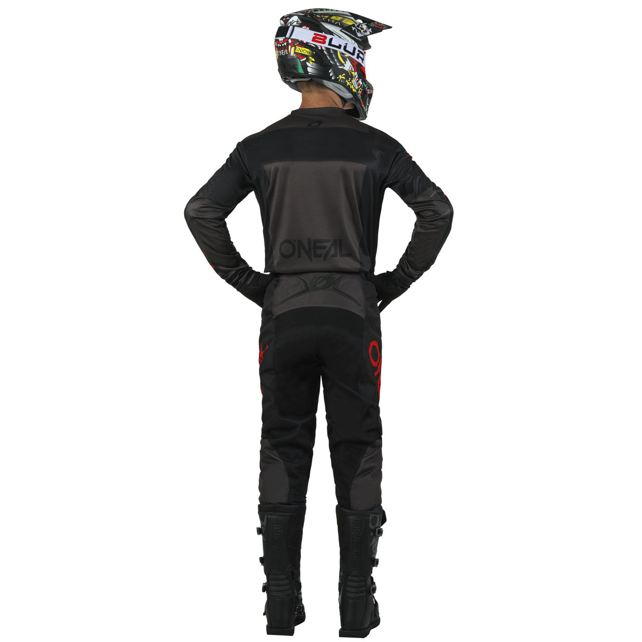 O'Neal 2025 Youth Element Racewear Jersey Pant Combo Black/Gray/Red