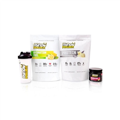 Ryno Power Essentials Package (Gladiator, Hydration Fuel Lemon Lime, Vanilla Protein and Blender Bottle)