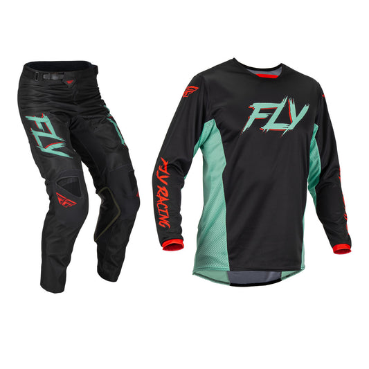 FLY Racing 2023 Kinetic S.E. Rave Jersey Pant Combo Black/Mint/Red