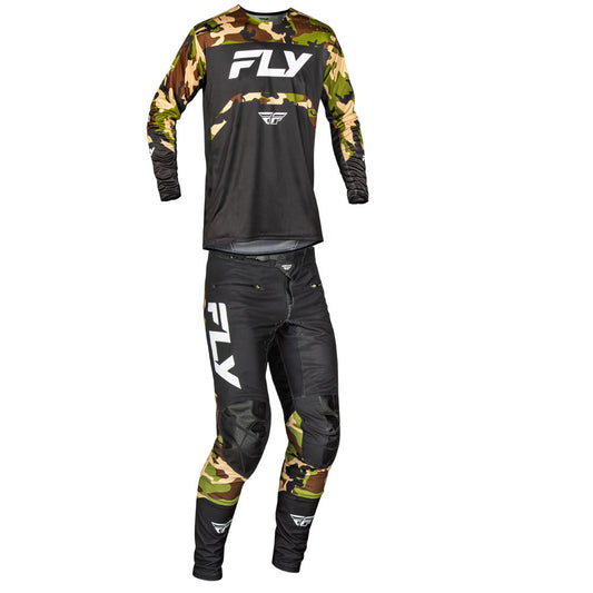 FLY Racing 2025 Rayce Bicycle Jersey Pant Combo Black/Camo
