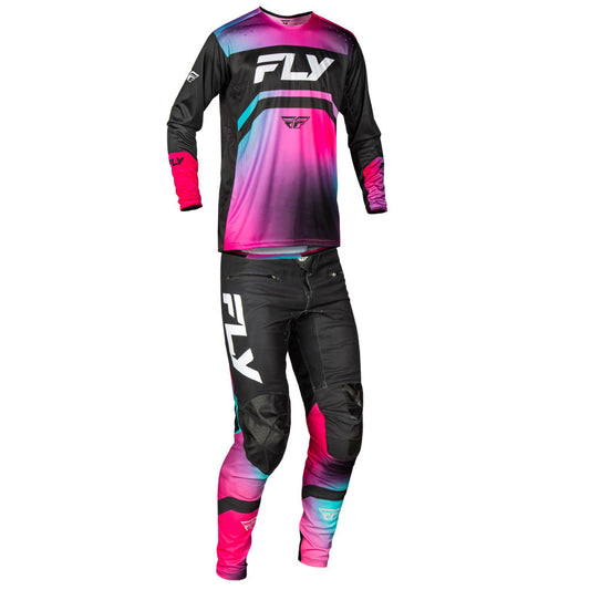 FLY Racing 2025 Rayce Bicycle Jersey Pant Combo Fuschia/Black/Teal