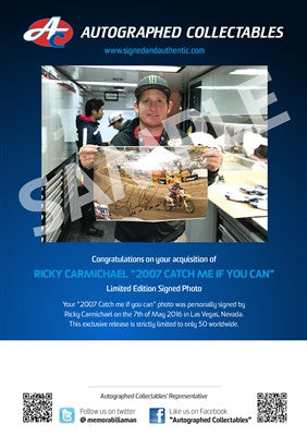 Autographed Collectables Ricky Carmichael Signed Catch Me Photo Framed