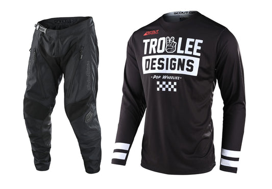 Troy Lee Designs Scout GP Jersey Pant Combo Peace & Wheelies Black