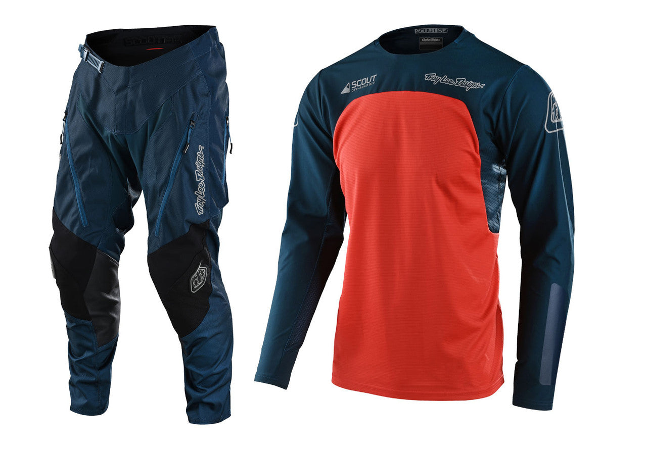 Troy Lee Designs Scout SE Jersey Pant Combo Systems Marine/Orange