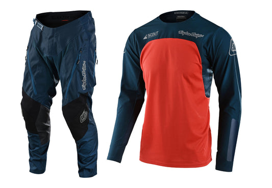 Troy Lee Designs Scout SE Jersey Pant Combo Systems Marine/Orange