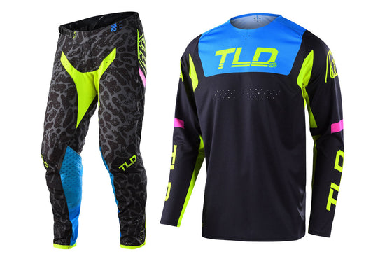 Troy Lee Designs 2022 SE Pro Jersey and Pant Combo Fractura Black/Yellow