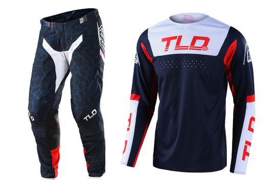 Troy Lee Designs 2022 SE Pro Jersey and Pant Combo Fractura Navy/Red