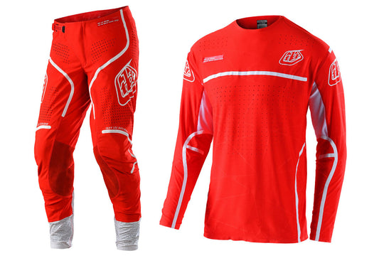 Troy Lee Designs 2022 SE Ultra Jersey and Pant Combo Lines Red/White