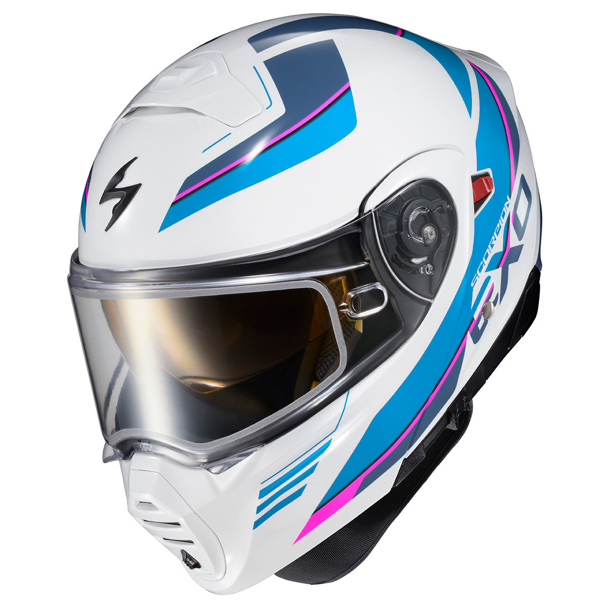 Scorpion EXO-GT930 Cold Weather Electric Snow Helmet Modulus White/Blue