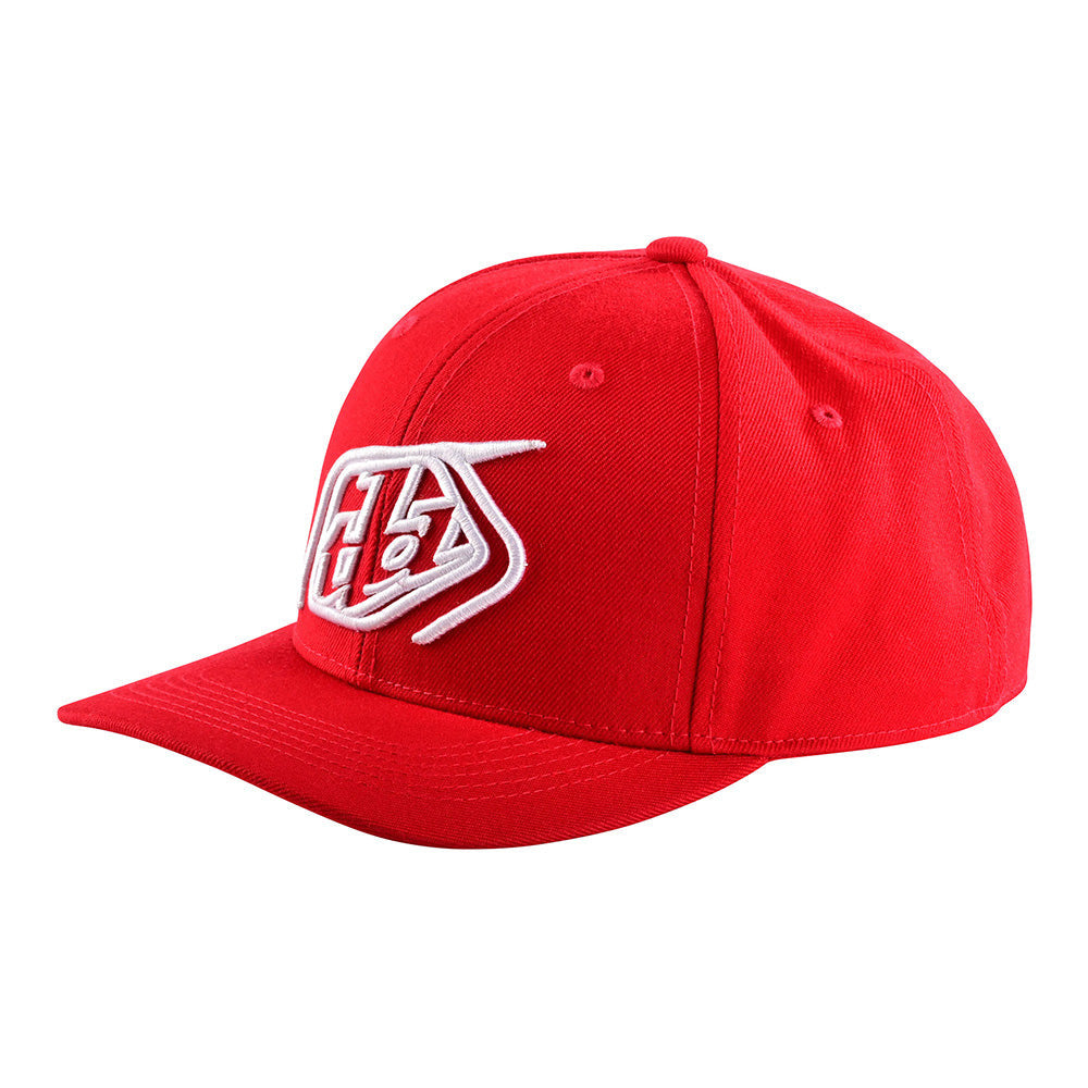 Troy Lee Designs Curved Snapback Hat Crop Red/White OSFA