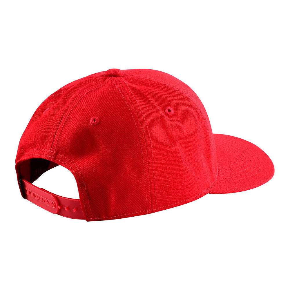 Troy Lee Designs Curved Snapback Hat Crop Red/White OSFA