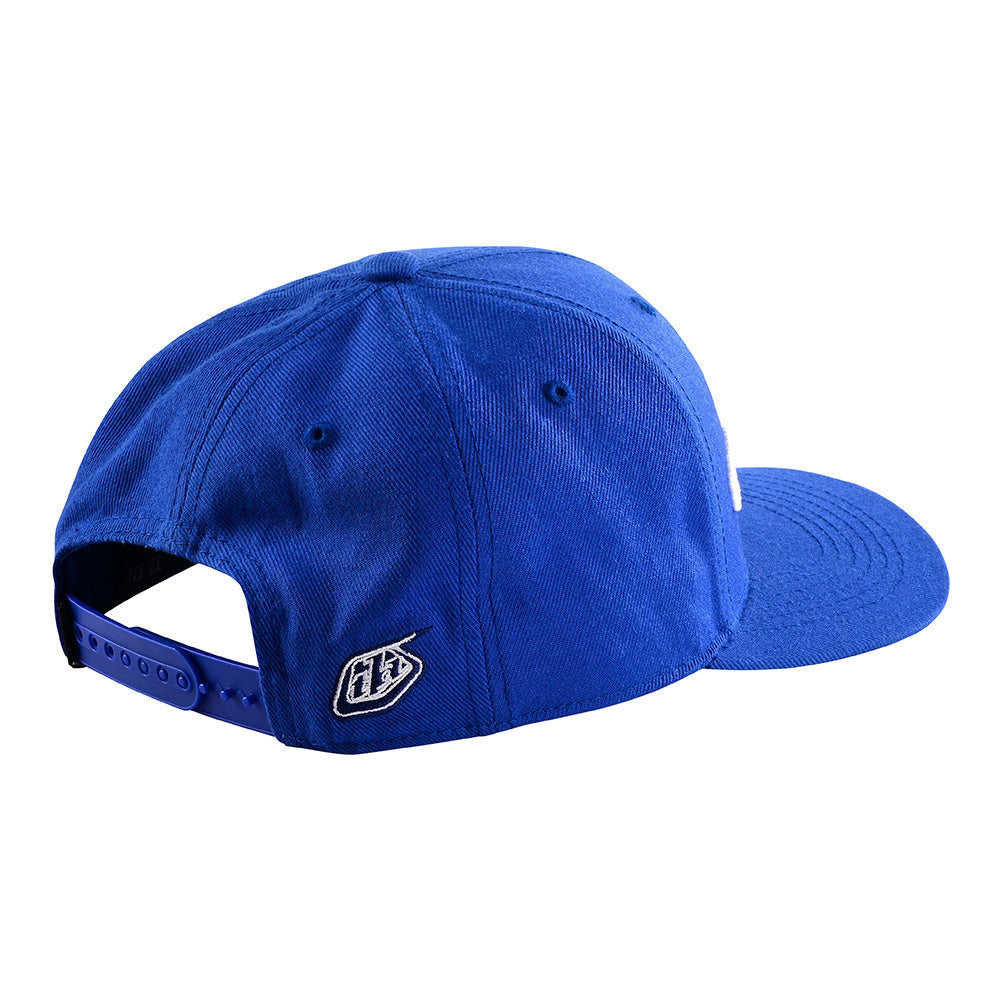 Troy Lee Designs Curved Snapback Hat Signature Blue/White OSFA