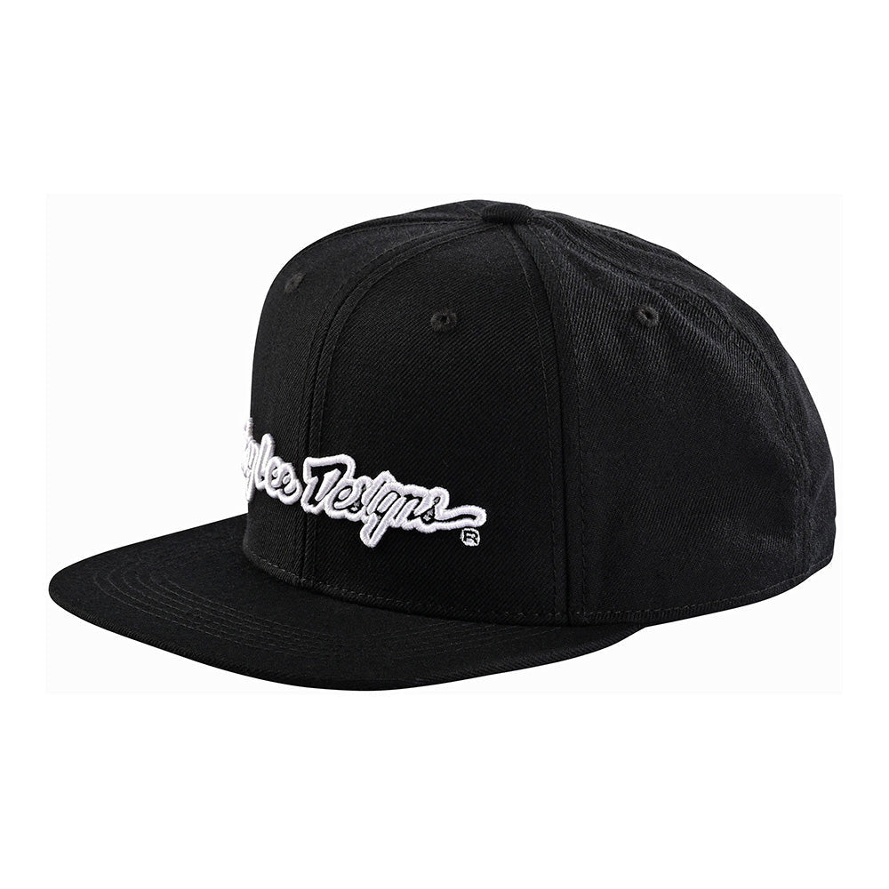 Troy Lee Designs Snapback Hat Signature Black/White OSFA