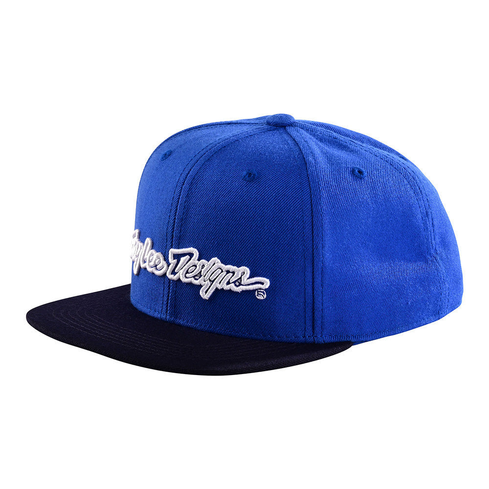 Troy Lee Designs Snapback Hat Signature Blue/White OSFA