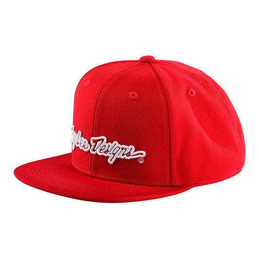 Troy Lee Designs Snapback Hat Signature Red/White OSFA