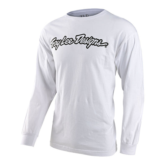 Troy Lee Designs Signature Long Sleeve Tee White