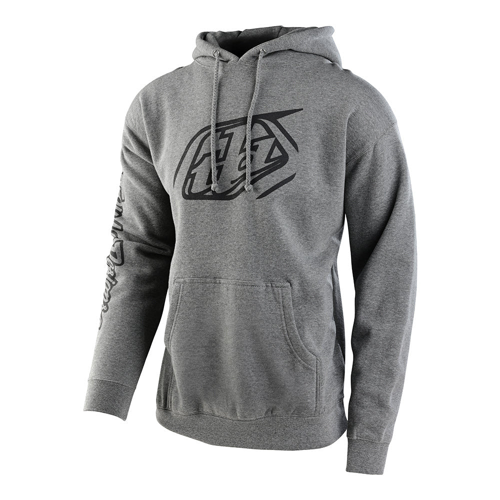 Troy Lee Designs Pullover Hoodie Cropped Badge Gunmetal Heather