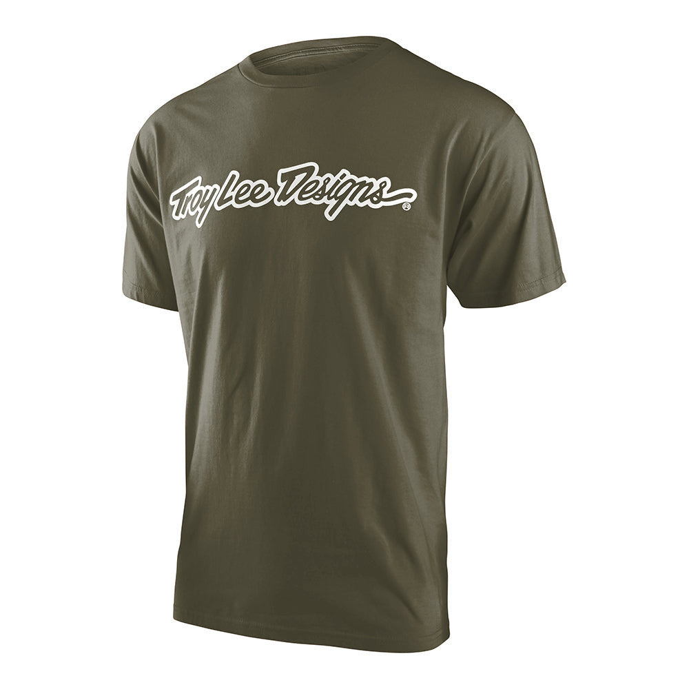 Troy Lee Designs Short Sleeve Tee Signature Military Green