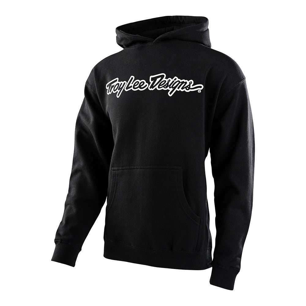 Troy Lee Designs Youth Pullover Hoodie Signature Black/White