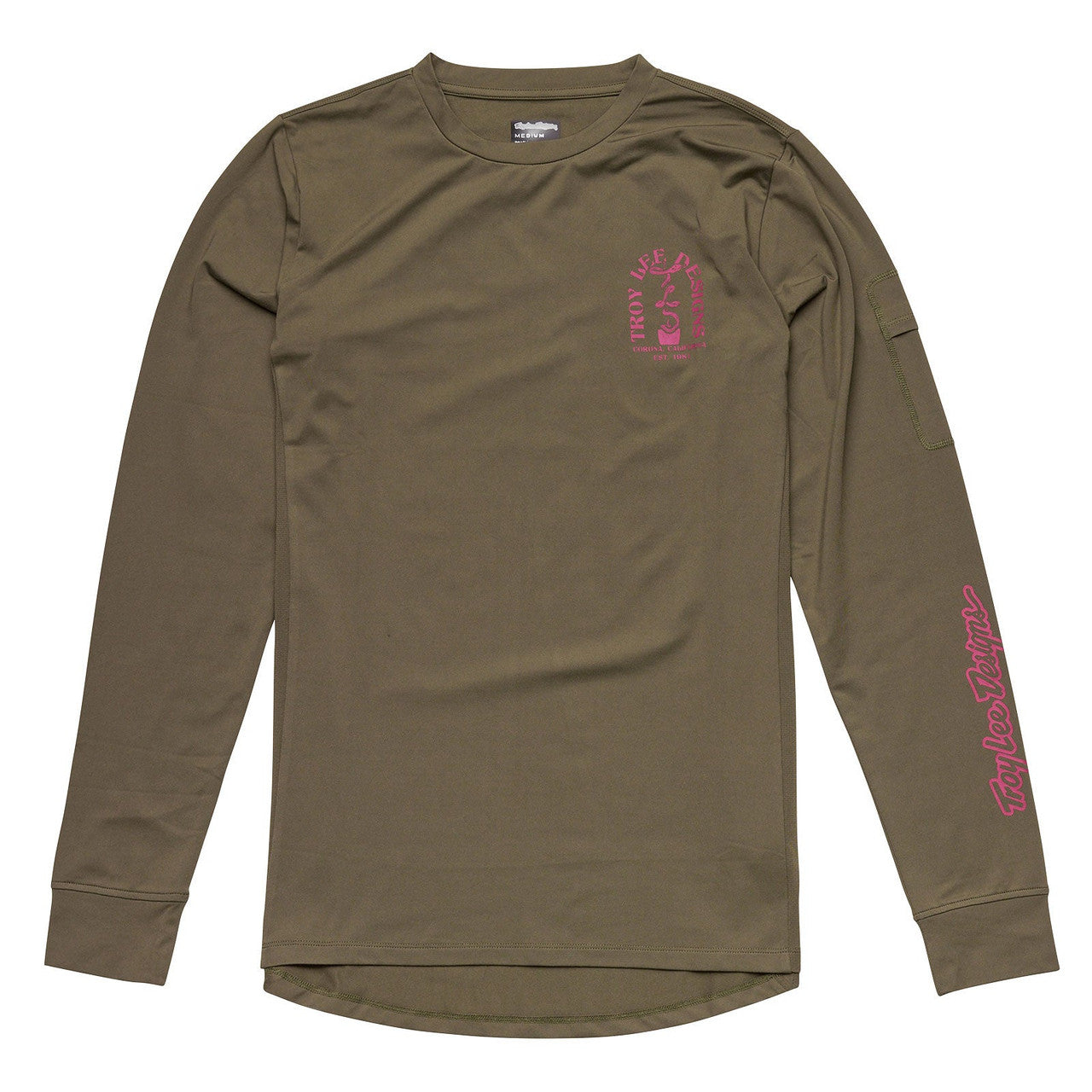 Troy Lee Designs Ruckus Long Sleeve Ride Tee Fangs Olive