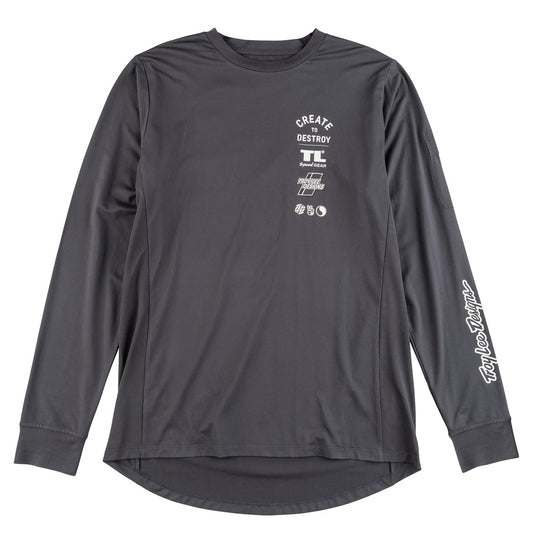 Troy Lee Designs Ruckus Long Sleeve Ride Tee Destroy Carbon