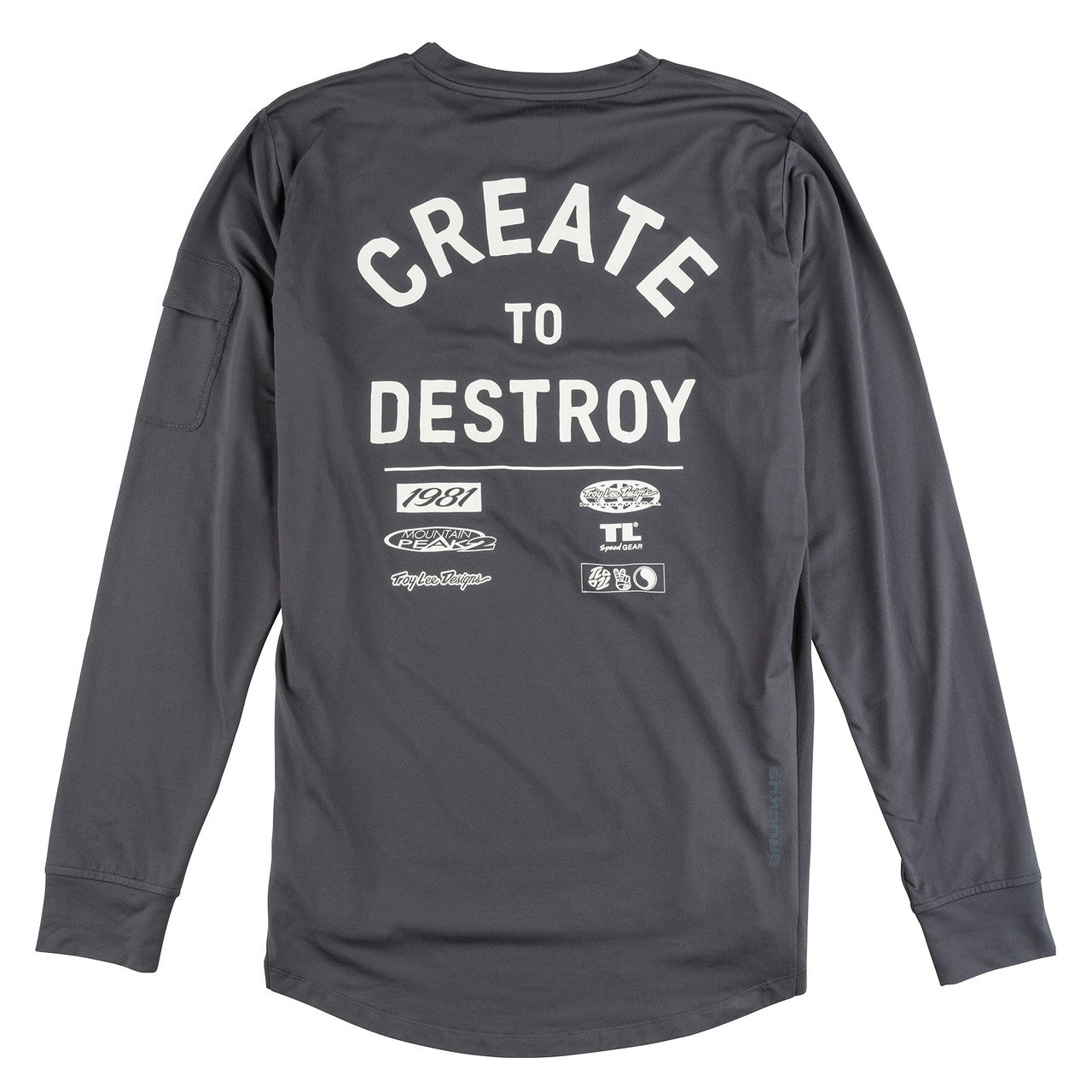 Troy Lee Designs Ruckus Long Sleeve Ride Tee Destroy Carbon