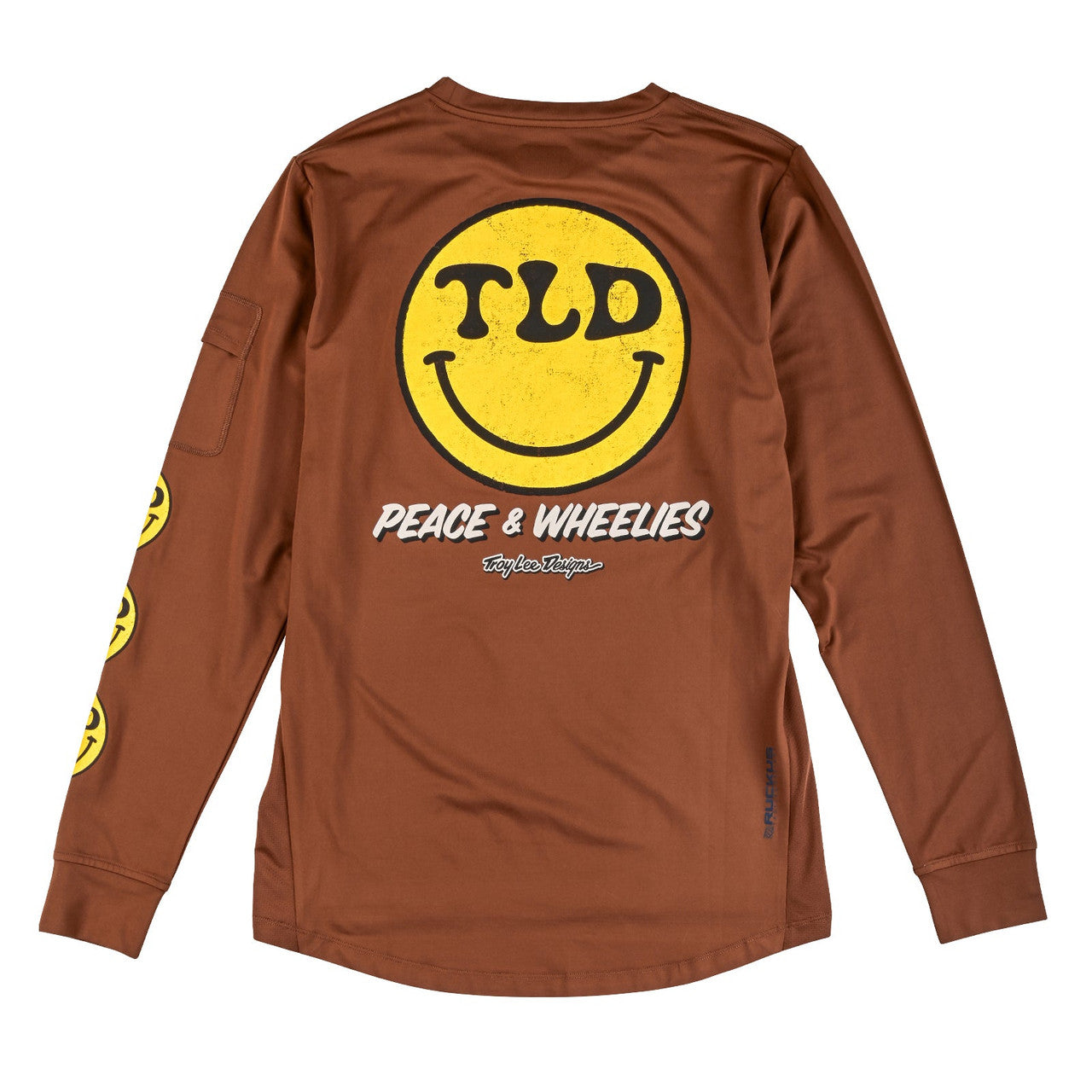 Troy Lee Designs Ruckus Long Sleeve Ride Tee Wheelies Chocolate