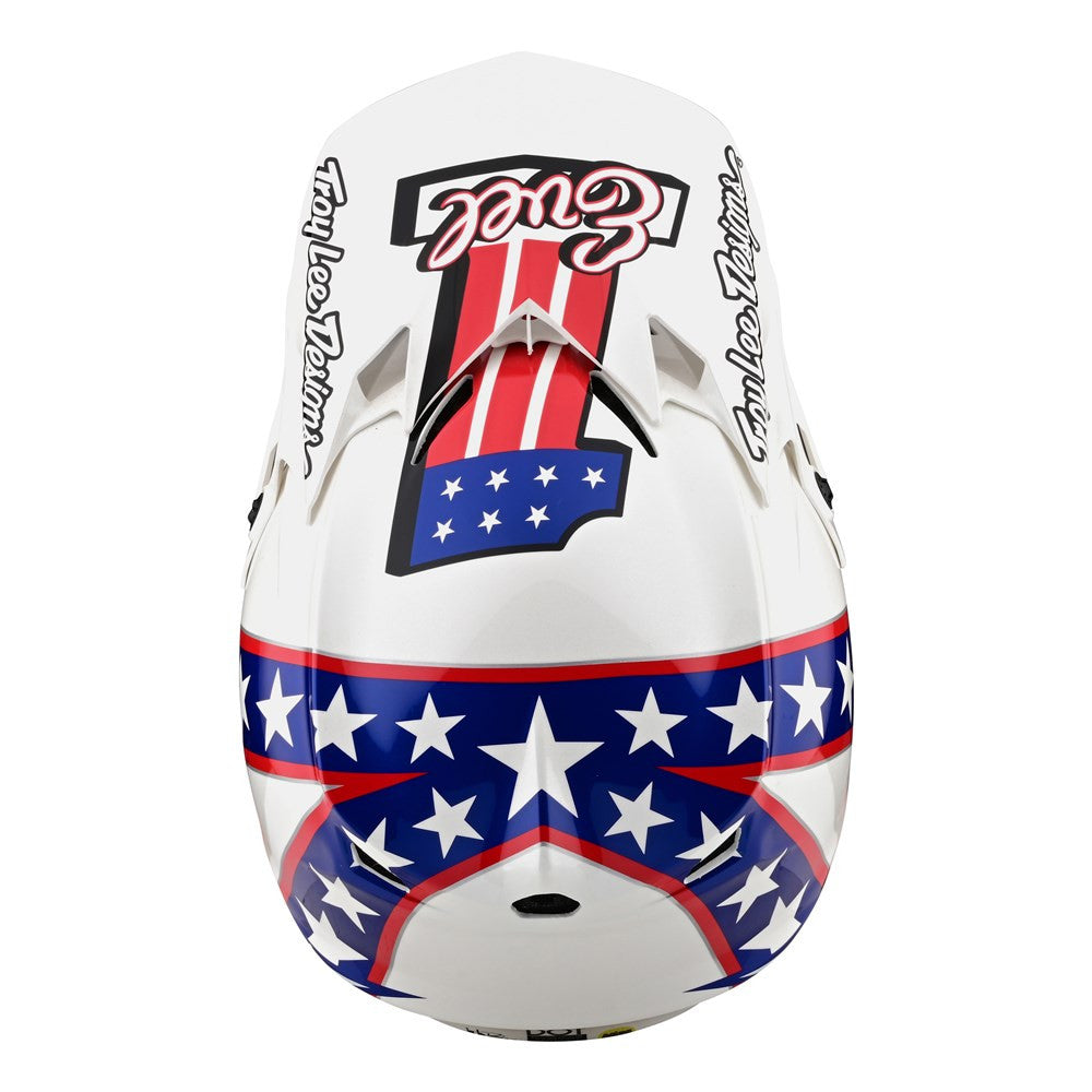 Troy Lee Designs Limited Edition GP Evel Knievel Jersey Pant SE4 Helmet Combo White/Blue