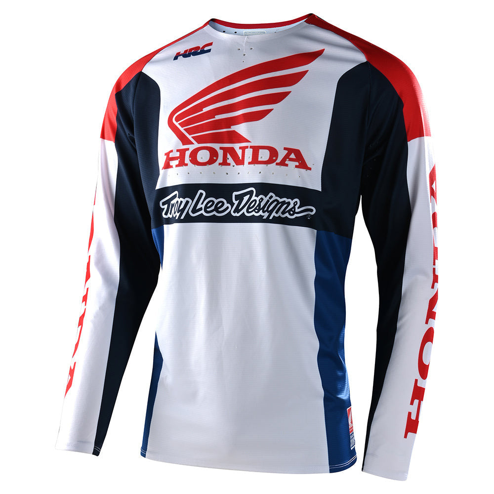 Troy Lee Designs 2022 SE Pro Jersey and Pant Combo Quattro Honda White/Blue