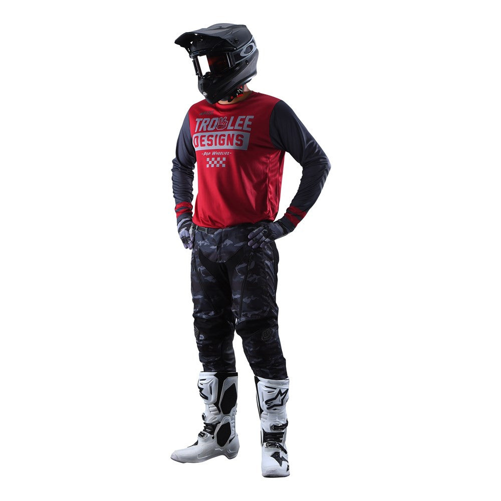 Troy Lee Designs Scout GP Jersey Pant Combo Peace & Wheelies Burgundy/Grey