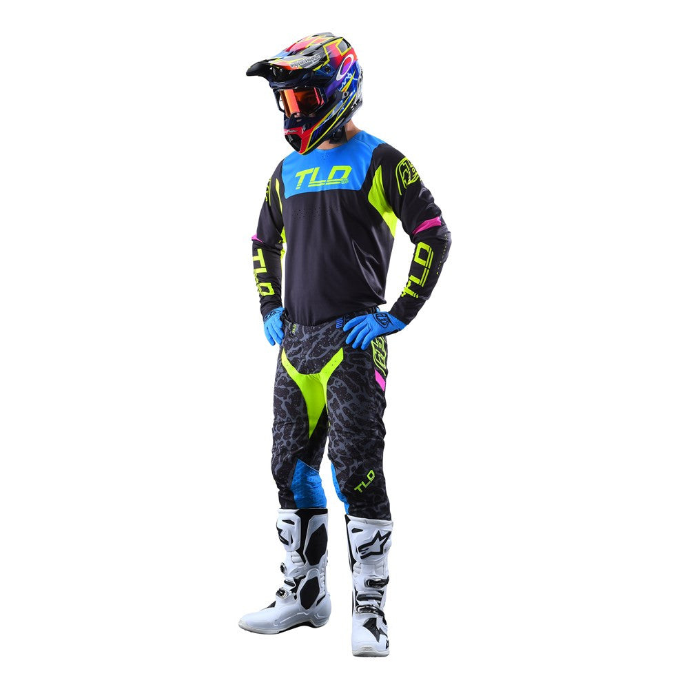 Troy Lee Designs 2022 SE Pro Jersey and Pant Combo Fractura Black/Yellow